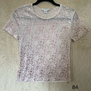 Vintage‎ Allison Taylor Baby Pink Velvet Top Sz M Made In USA